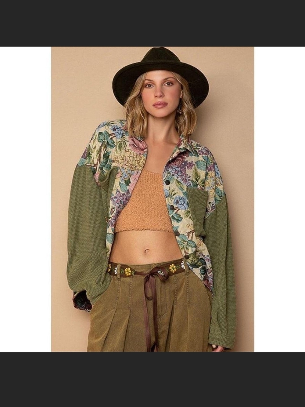 POL Multicolor Floral Woven Shirt Jacket